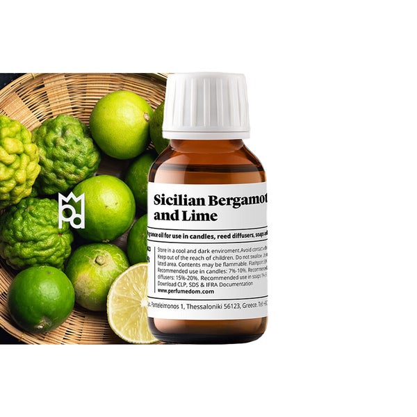 Sicilian Bergamot and Lime, tuoksu&ouml;ljy - Sisilialainen bergamotti ja lime, 3 kokoa